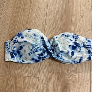 Victoria Secret Blue & White Tie-Dye Bandeau Bikini Top